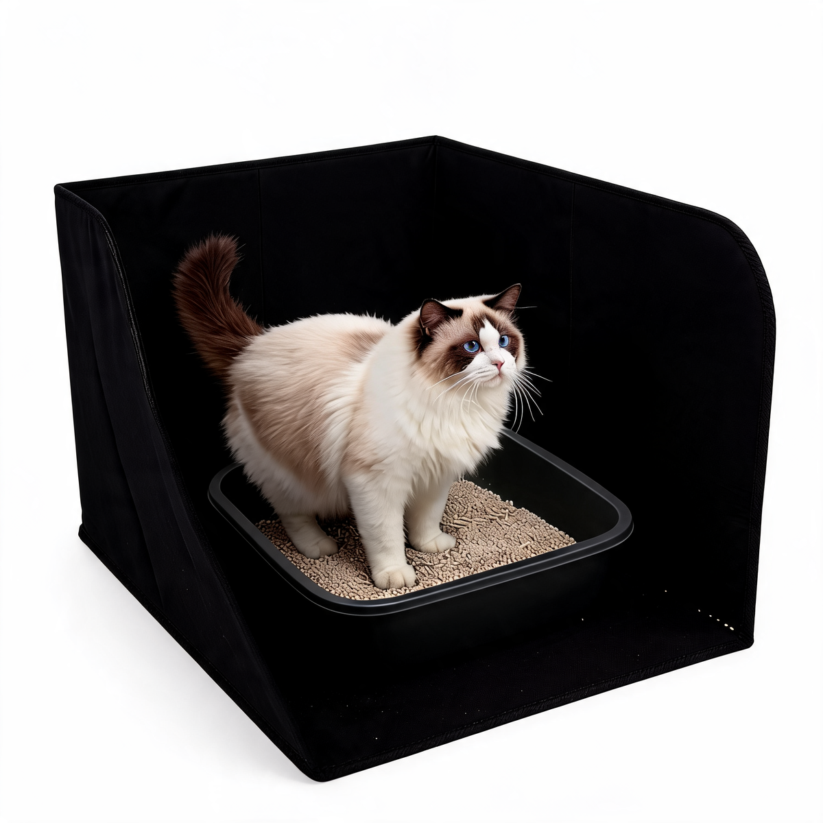Foldable Cat Litter Box Enclosure